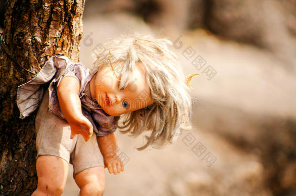 墨西哥xochimilco树上挂着的令人毛骨悚然的<strong>玩偶</strong>