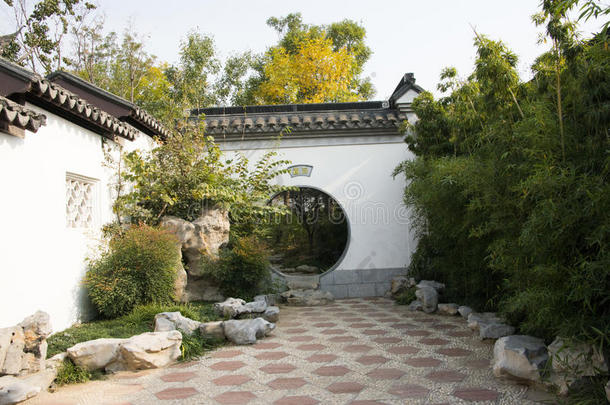 亚洲中国，北京，园林博览会，古色古香的建筑，庭院，<strong>玉竹</strong>