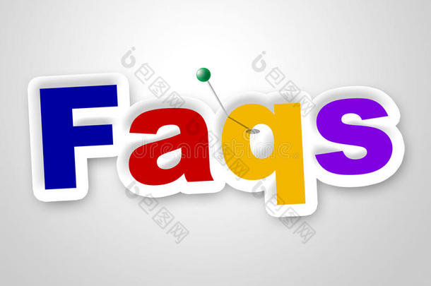 faqs标志表示<strong>常见问题</strong>和广告