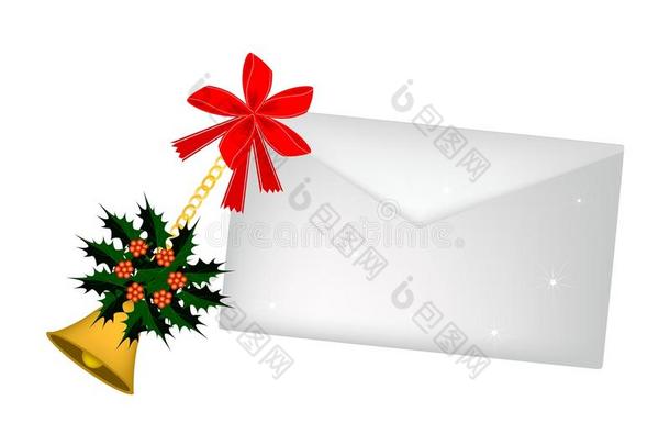 金钟和圣诞冬青树和一封信