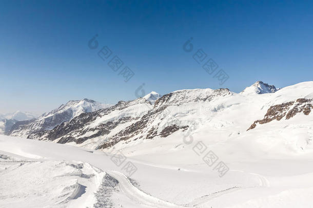 瑞士阿尔卑斯山少女峰阿勒奇冰川