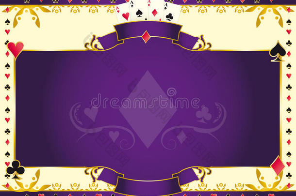 扑克游戏A的钻石水平背景
