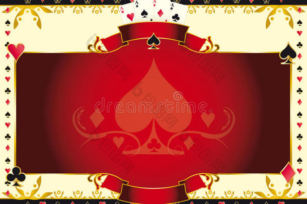 扑克游戏黑桃王牌水平背景