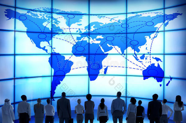 全球商界人士企业和世界地图