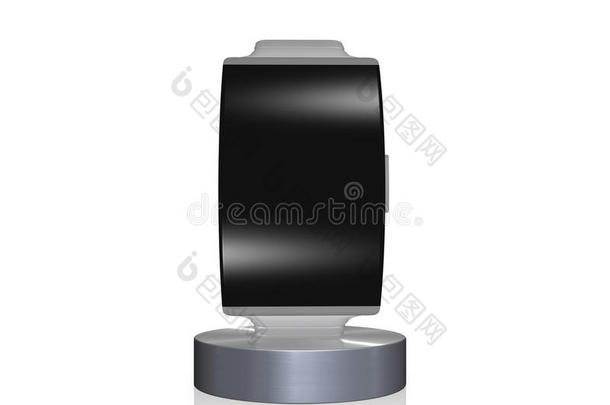 黑色玻璃曲线界面智能手表，带金属瓦