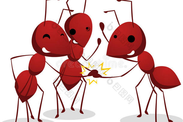 三只<strong>蚂蚁团队</strong>握手