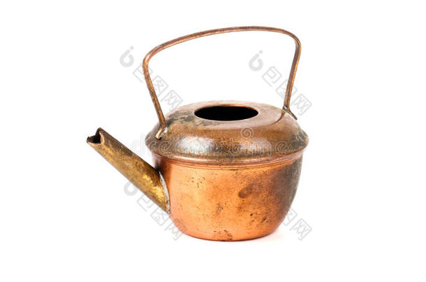 白底旧铜茶壶