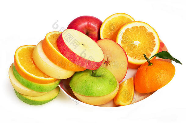 混合水果片，新鲜水果沙拉，<strong>苹果</strong>梨，<strong>橘子</strong>和青<strong>苹果</strong>