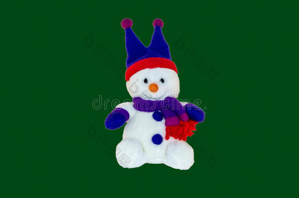 圣诞节-雪人戴着帽子，围巾和手套