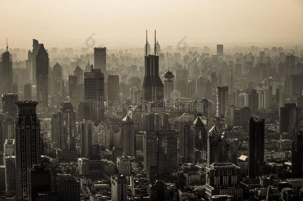 上海城市空中风景