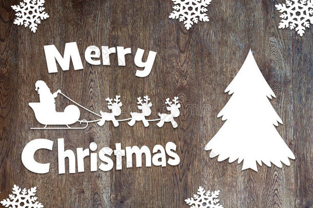 圣诞快乐背景与圣诞老人和鹿的字符