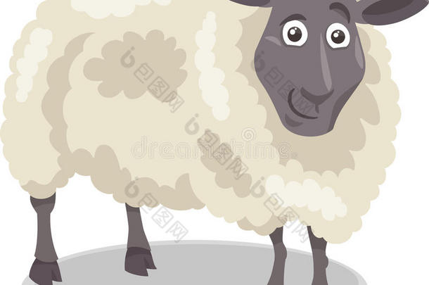 羊场动物卡通插画