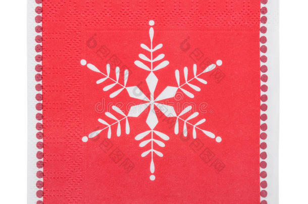 红色圣诞或节日餐巾纸又名餐巾纸，单独使用