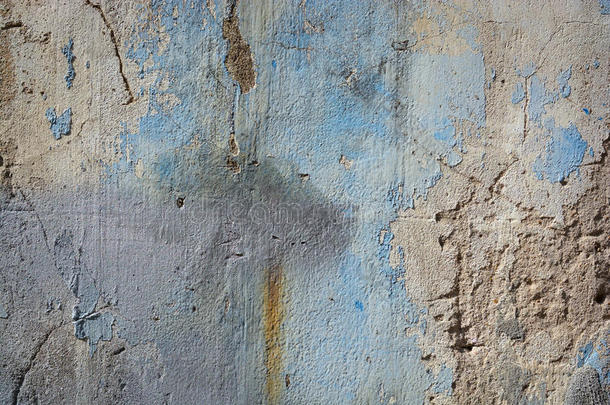 旧裂缝油漆混凝土墙面纹理