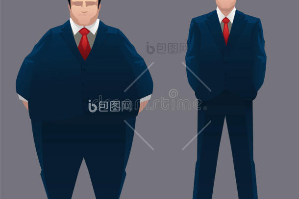 胖瘦的卡通男人图片-包图网企业站