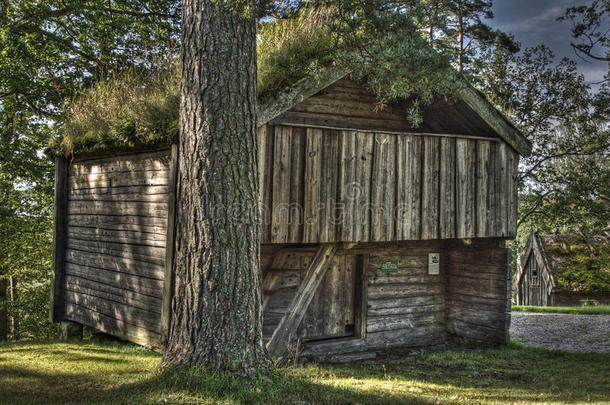 19世纪90年代在hdr的一座瑞典老木屋