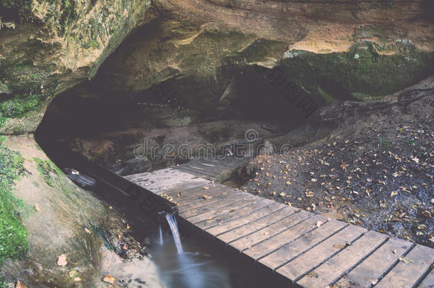 河边树林中风景秀丽的旅游小道