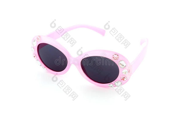 粉色塑料玩具眼镜配珠宝
