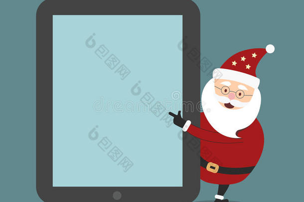 圣诞老人与平板电脑演示