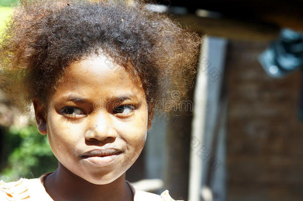 可爱的非洲黑人女孩-可怜的孩子