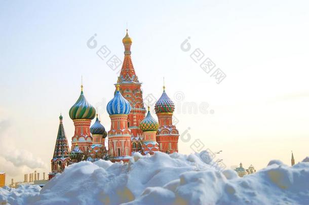俄罗斯莫斯科红场圣巴西尔大教堂。联合国教科文组织世界高等教育