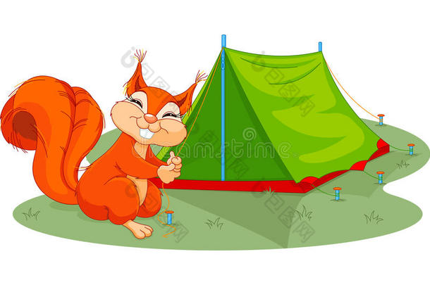 松鼠搭帐篷