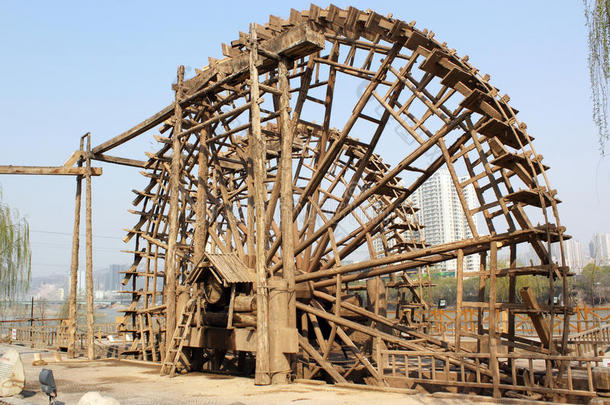 古代黄河运水车