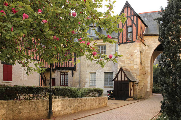 古城中的中世纪建筑。旅行。法国