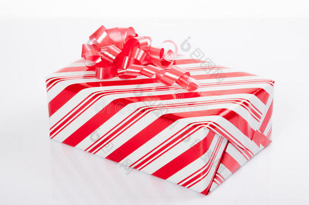 红色圣诞红蝴蝶结礼盒