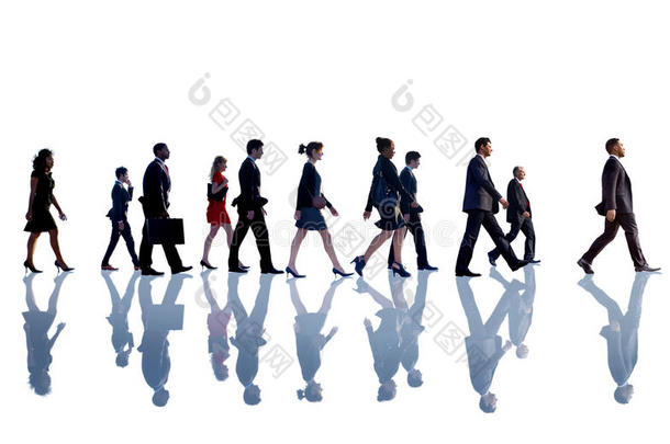 商务人士企业步行团队概念