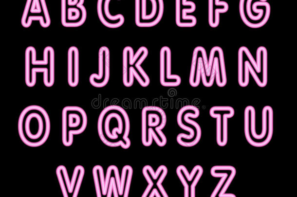 黑色粉红色霓虹灯大写字母
