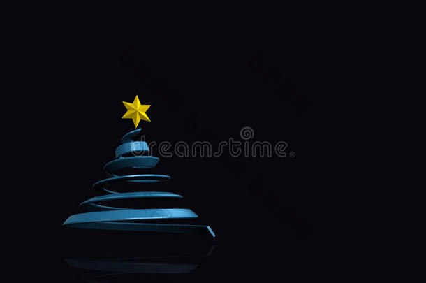 蓝色圣诞树的合成形象设计