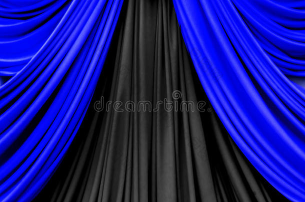 舞台上的蓝黑幕布