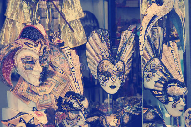 威尼斯古典狂欢节面具组，威尼斯