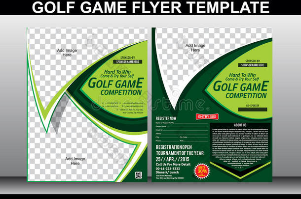 高尔夫游戏传单和杂志封面模板