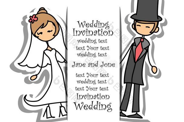 卡通婚礼图片.vector