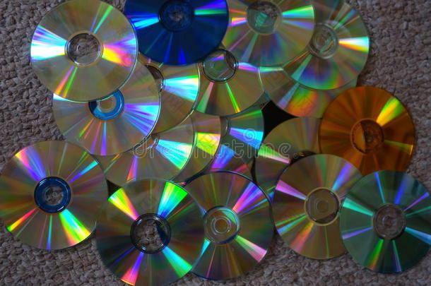彩色cd和dvd光盘。