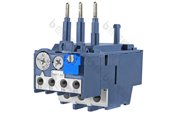 电气过载继电器隔离在白色背景上