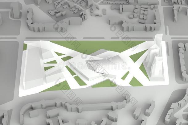 市中心金融城中心建筑模型