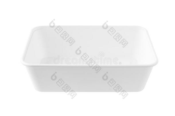 白色矩形塑料托盘，白色背景上无隔离盖
