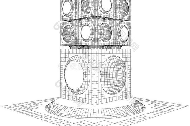 <strong>未来都市</strong>摩天大楼结构向量