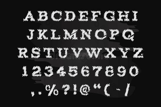 <strong>手绘粉笔字</strong>母矢量，大写字母。