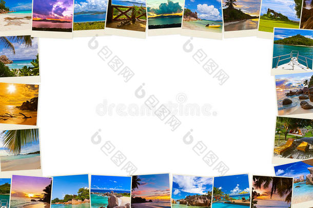 由马尔代夫夏季<strong>海滩图片</strong>制成的框架