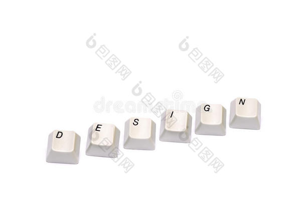 从电脑键盘按钮收集的字母设计隔离