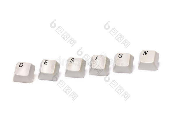 从电脑键盘按钮收集的字母设计隔离