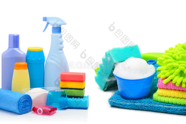 清洁用品，海绵，清洁粉和垃圾袋