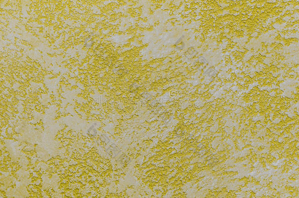 黄色灰泥墙面纹理。纹理背景