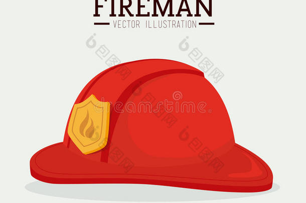白色背景上的firefigther设计矢量插图