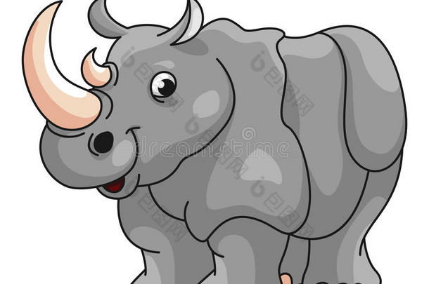 犀牛卡通插图