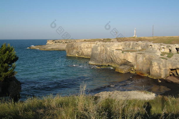 阿普利亚背景海滩海岸沿海